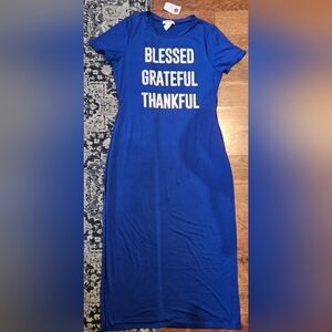 TeenBell Blue Maxi Dress with Positive Message